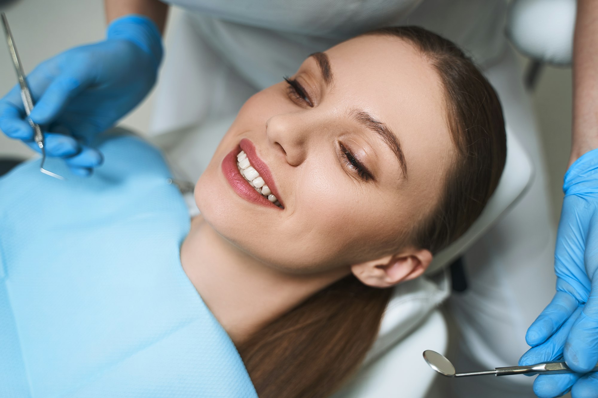 Patient ready for a dental check-up at VZ Dentistry, Wheelersburg, OH.